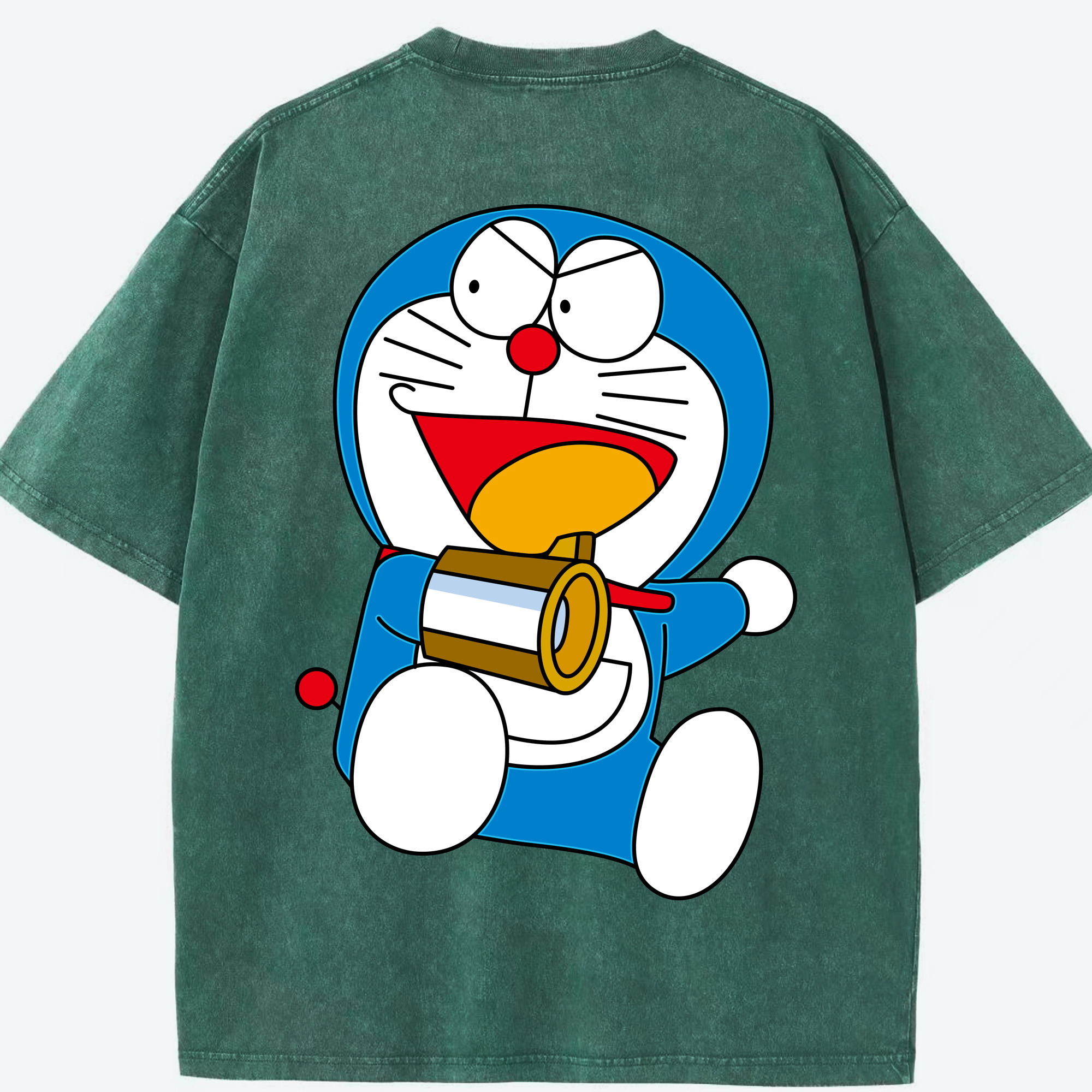 （画像用） ドラえもん Doraemon 綿100% ヴィンテージ風 半袖Tシャツ（背面プリント）